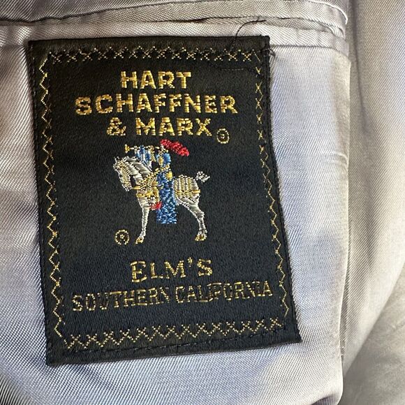 hart schaffner marx Blue Woven Blazer Mens Tailored Uchimura 1985 - Picture 12 of 13